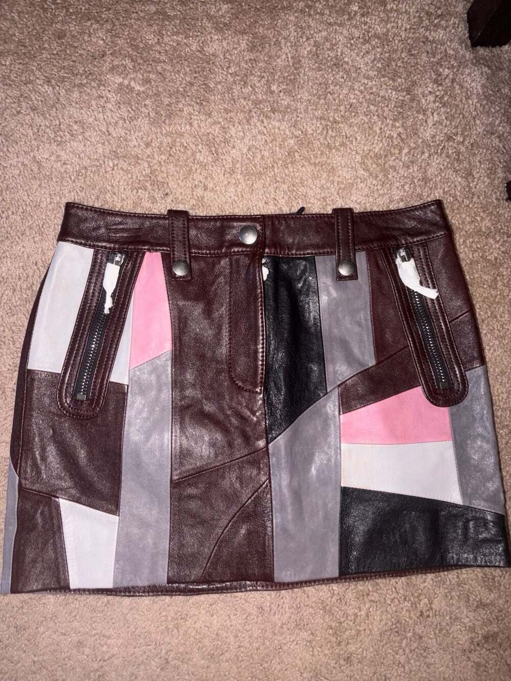 Coach Multicolor Patchwork Leather Skirt Size 2